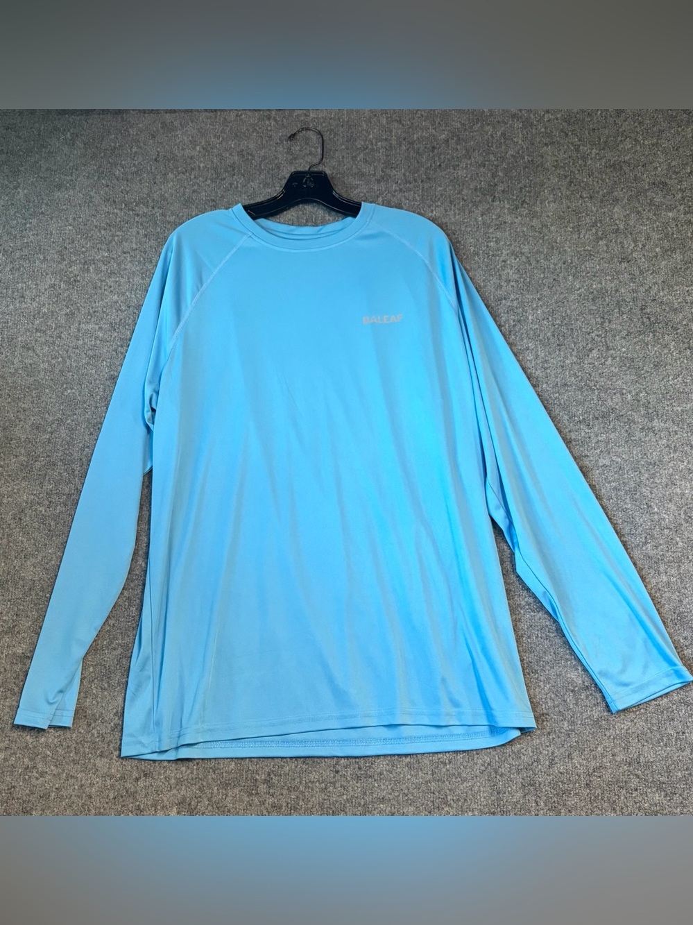 Baleaf Performance Tee Men XL Sky Blue Long Sleeve Moisture Wicking Gym Shirt